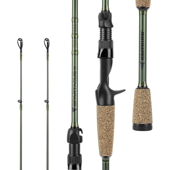 KastKing Fishing Rods - IM6 Graphite Blanks Casting & Spinning Rods, 2-Piece Rods with Extra Tip Section-Spartacus II