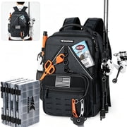 KastKing Fishing Tackle Backpack,With Trays Fishing Bag With 2 Rod Holders,Fishing Gear and Equipment -KarryMate