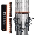 thumbnail image 1 of KastKing V15HD Heavy Duty Vertical Rod Holder, Wall Mount, Holds 30 Rods, 2-Pack, 1 of 10