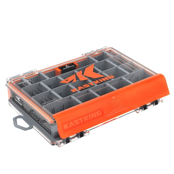 KastKing HyperSeal 3500 Double-Sided Waterproof Fishing Tackle Box – Adjustable Dividers, 1 Pack