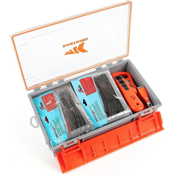 KastKing Waterproof Tackle Box, Fishing Tackle Box Organizer With Exterior Stickers-HyperSeal 3700*1 Deep Tackle Trays,