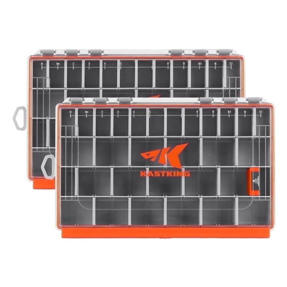 KastKing 3700 Tackle Box, Waterproof Fishing Organizer – Orange – HyperSeal