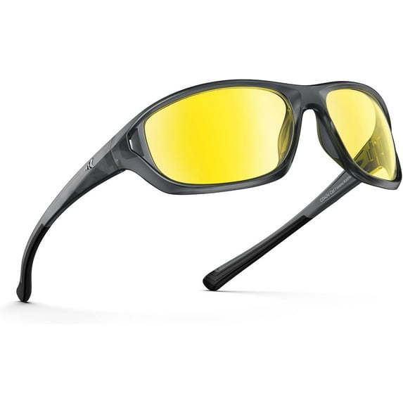 KastKing IllumiLens Night Vision Glasses, Reduce Glare and Enhance Vision,Night Driving Glasses for Men Women,