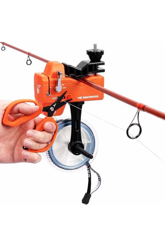Fishing Line Spooler & 5’’ Braid Scissors - W/Line Counter, Patented Accessories - No Line Twist, Fishing Gears-Kalibrate