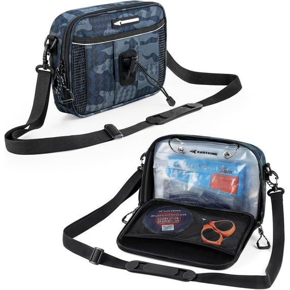 KastKing BaitSpace Detachable Bait Binder Tackle Bag – Large Clear Sleeves, Durable 900D Water-resistant Fabric, Soft Plastic Bait Storage For Hooks, Sinkers & Fishing Accessories