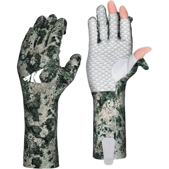 KastKing La Sal Pro Full Finger Fishing Gloves, UPF 50+ Sun Protection Gloves with Convertible Design, Ultralight Microfiber, Ultra-Soft Comfort, FrostWeave Cooling, Enhanced Grip, Four Sizes Options