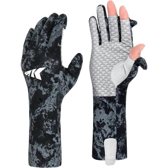 KastKing La Sal Pro Full Finger Fishing Gloves, UPF 50+ Sun Protection Gloves with Convertible Design, Ultralight Microfiber, Ultra-Soft Comfort, FrostWeave Cooling, Enhanced Grip, Four Sizes Options