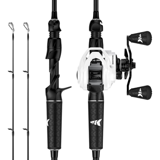 KastKing Lethal Phantom Twin-Tip Baitcaster Fishing Rod and Reel Combo ...