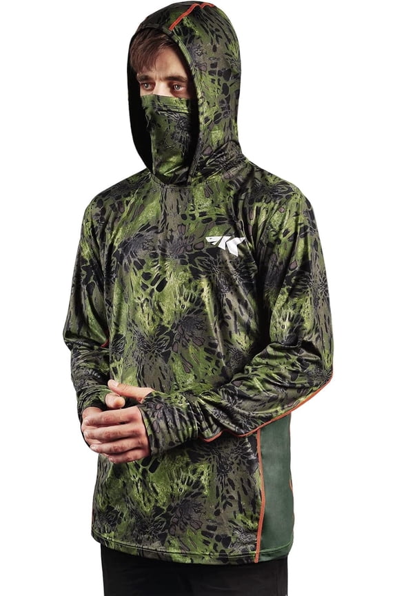 Men's UPF 50 Fishing Hoodie Shirt, Long Sleeve UV Protection