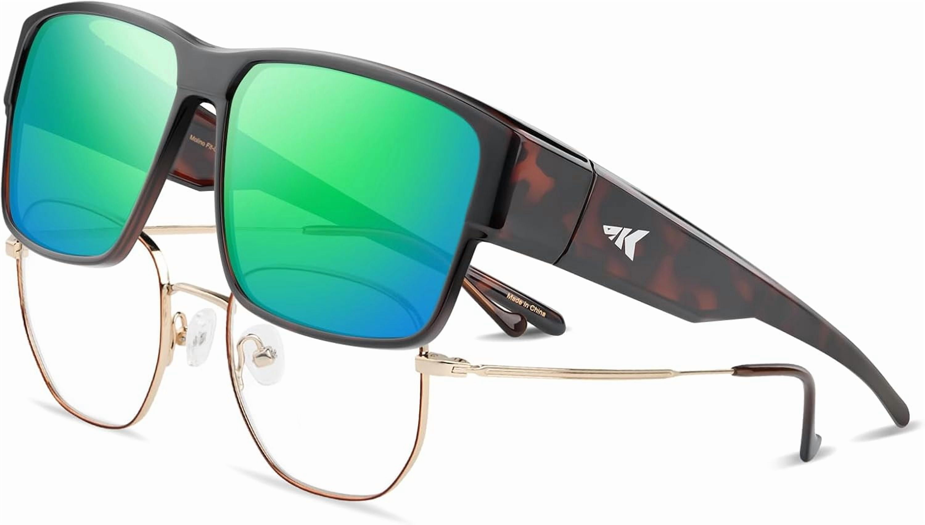 KastKing Molino Fit-Over Polarized Sunglasses,UV400 Protection Ultralight Wraparound Fishing Sports Sunglasses