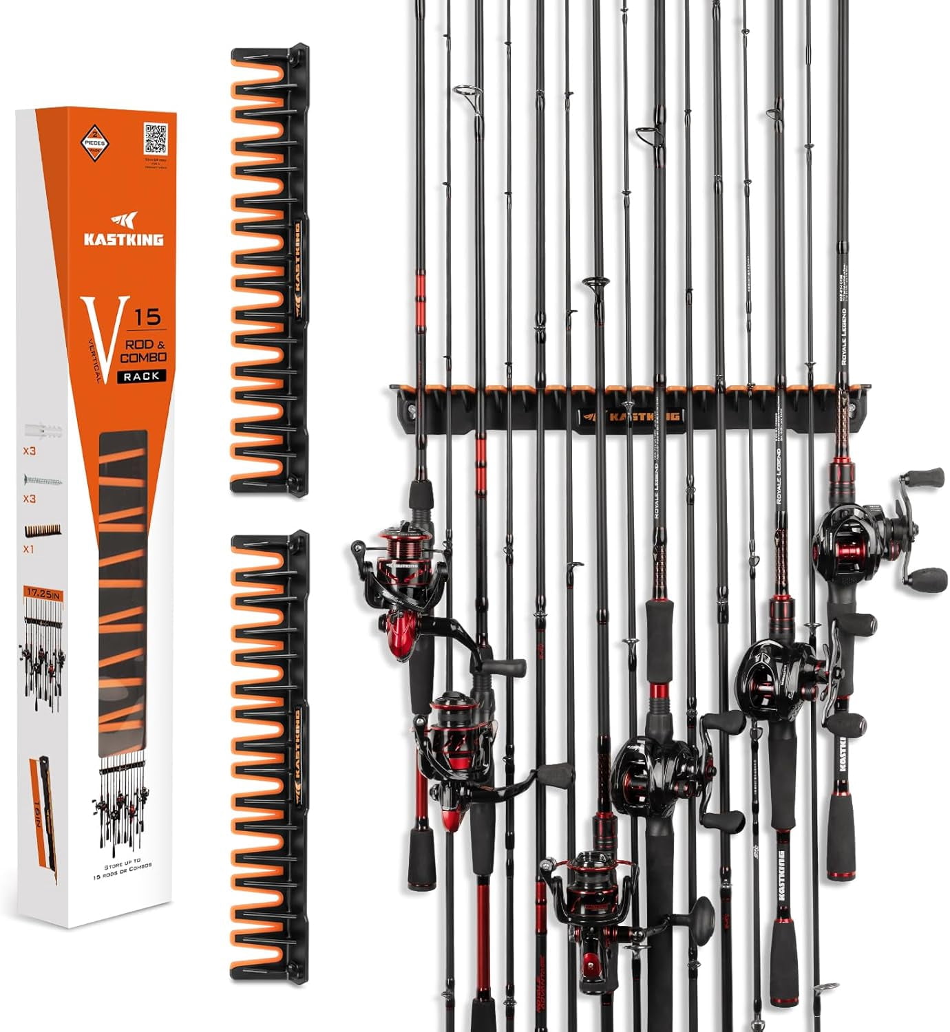 KastKing Vertical Fishing Rod Holder – Wall Mounted Fishing Rod Rack ...
