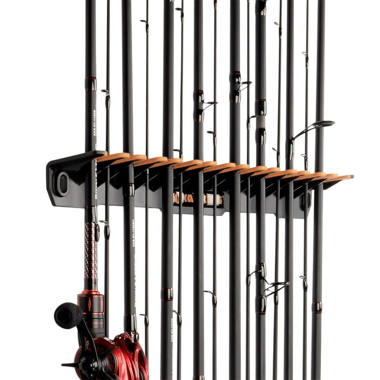 KastKing Patented V15 Vertical Fishing Rod Holder â€“ Wall Mounted Fishing  Rod Rack, Store 15 Rods or Fishing Rod Combos in 17.25 Inches, Great