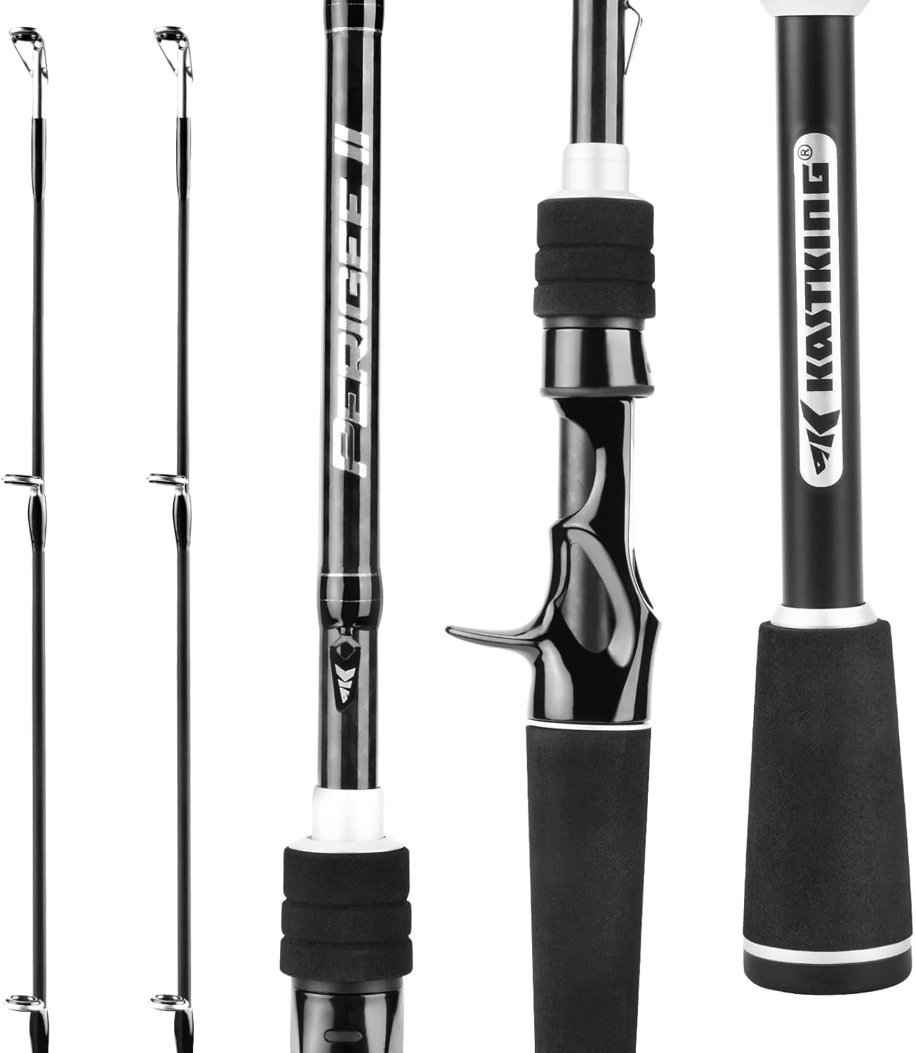 KastKing Perigee II Spinning & Casting Fishing Rods, Fuji O-Ring Line Guides, 24 Ton Carbon Fiber Casting and Spinning Rods