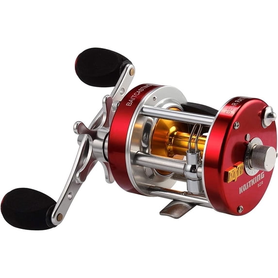 KastKing Round Baitcasting Fishing Reel, Perfect Conventional Reel for Catfish, Salmon/Steelhead,Reinforced Metal Body- Rover-5000