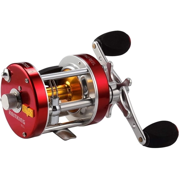KastKing Round Baitcasting Fishing Reel, Perfect Conventional Reel for Catfish, Salmon/Steelhead,Reinforced Metal Body- Rover-6000