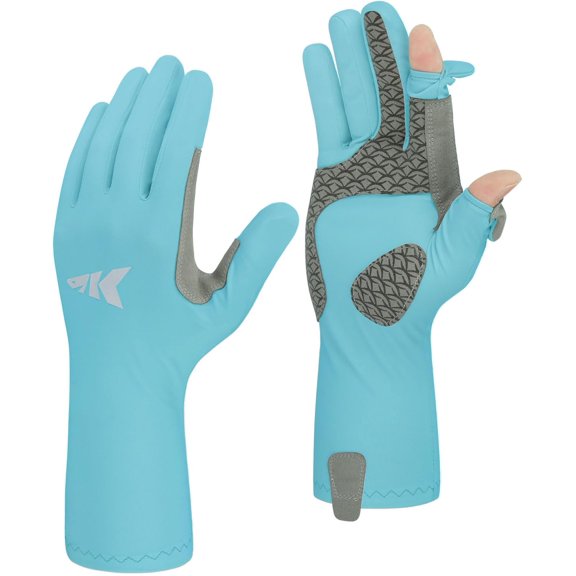KastKing Sol Armis Pro UPF50+ Fishing Gloves-Quick-Dry, Full Finger & 3/4 Fingerless Sun Protection Gloves Men Women for Outdoor