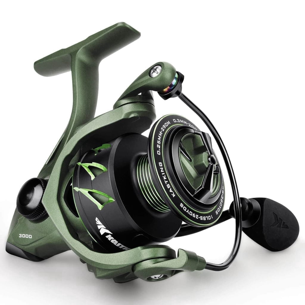 KastKing 5000 Fishing Spinning Reel Carbon Fiber 22LBs Max Drag -7+1 Stainless BB-Green