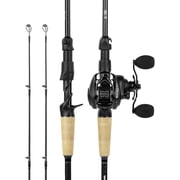 KastKing Fishing Baitcaster Rod and Reel Combo, Right-Hand Reel, 66" M 2-Piece + Extra Tip IM6 Graphite.Spartacus II Plus