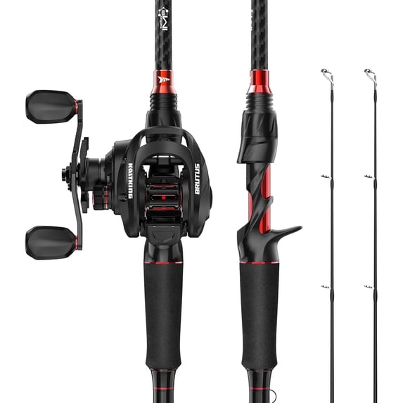 KastKing Baitcasting Fishing Rod and Reel Combo,Left Reel, 7'0''- Mh Rod(2 Pcs + Extra Tip) IM6 Graphite,Freshwater Fishing-Brutus