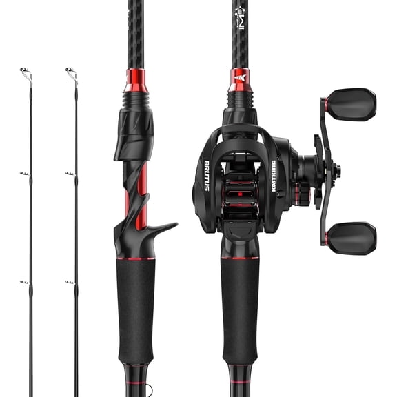 KastKing Baitcasting Fishing Rod and Reel Combo,Right Reel, 7'0''- Mh Rod(2 Pcs + Extra Tip) IM6 Graphite Freshwater Fishing-Brutus