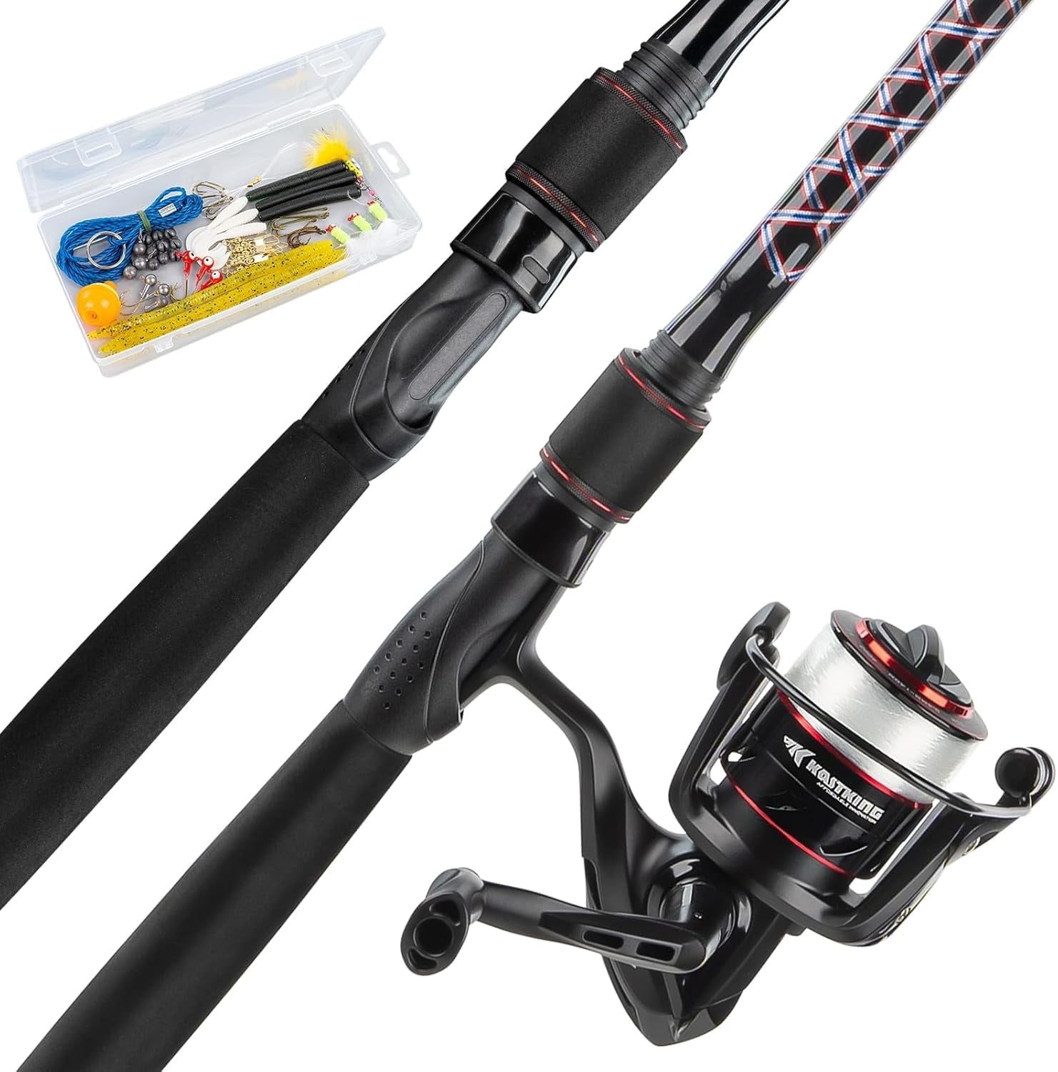 KastKing Spinning Fishing Rod and Reel Combo, Pre-Spooled Line ,Brute Tuff Composite Blanks & Graphite Brutus