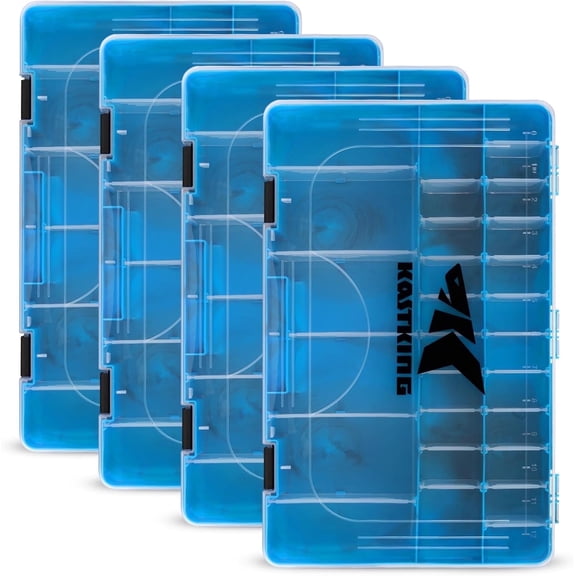 KastKing Tackle Box, Plastic Tackle Trays, 4 Packs Lure Boxes Terminal Tackle -Bait Vault