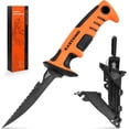 thumbnail image 1 of KastKing Ultimate Angler 5" Bait Knife, Razor Sharp Corrosion-resistant Vanadium Stainless Steel Blade, Fishing Knife with Dual Edge & Non-slip Handle, Includes Sheath with Sharpener & Carabiner, 1 of 16
