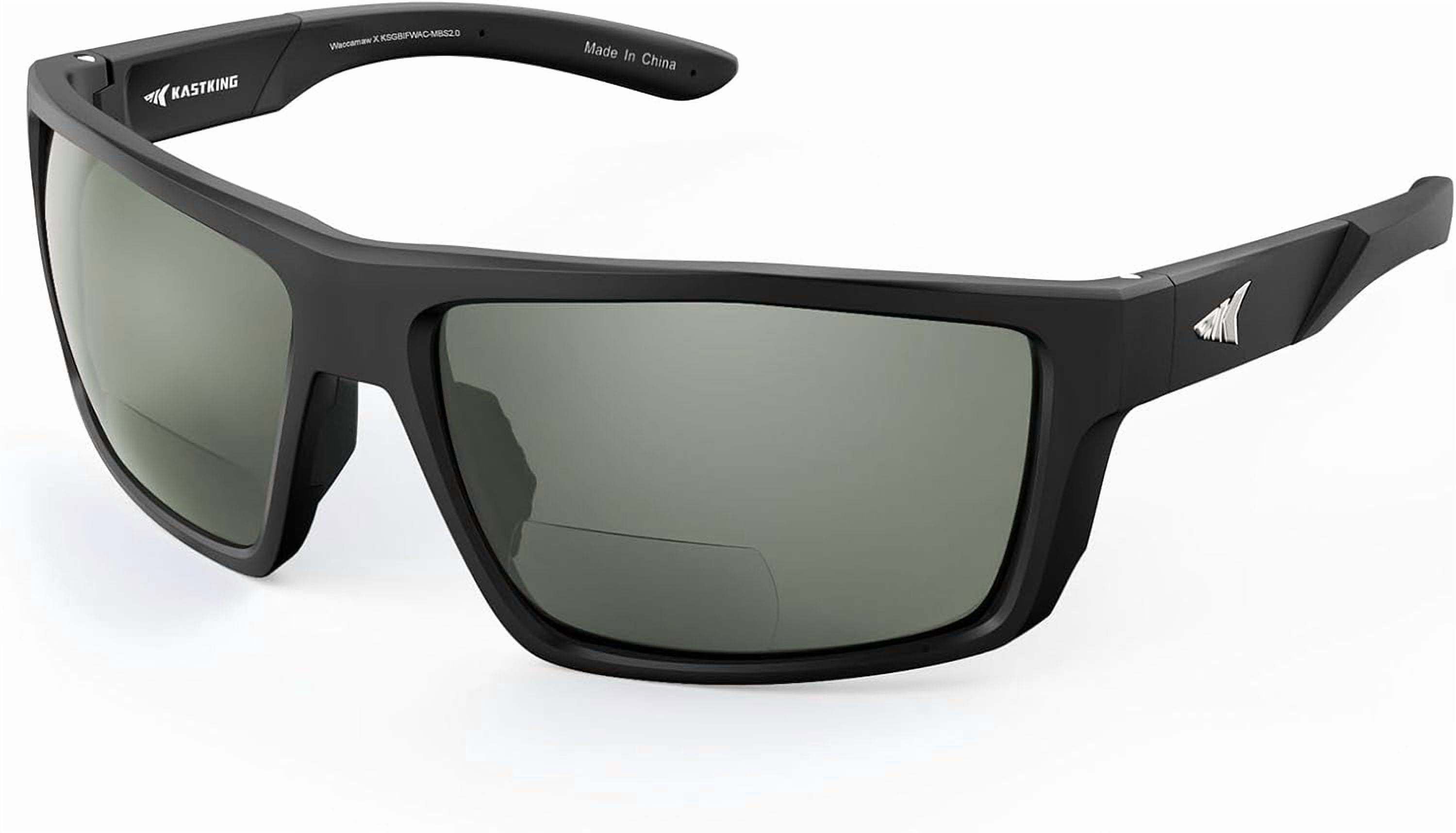 KastKing Waccamaw Polarized Bifocal Sunglasses, x1.5 Magnifications, Wrap Around Sport Reader Sunglasses for Men
