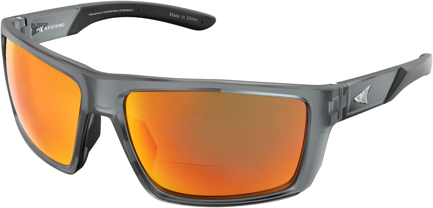 KastKing Waccamaw Polarized Bifocal Sunglasses,x2.5 Magnifications, Wrap Around Sport Reader Sunglasses for Men