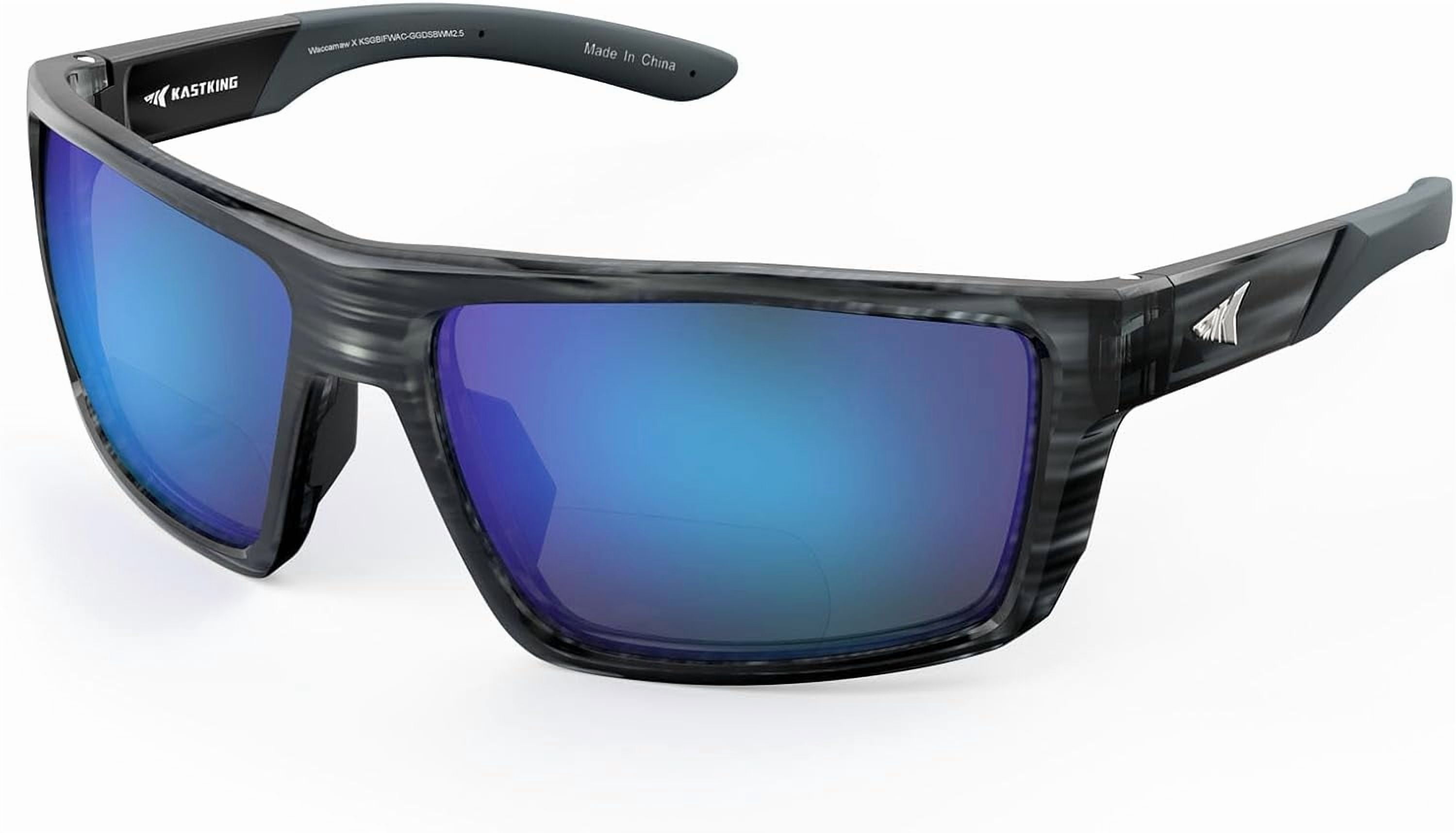 KastKing Waccamaw Polarized Bifocal Sunglasses,x2.5 Magnifications, Wrap Around Sport Reader Sunglasses for Men