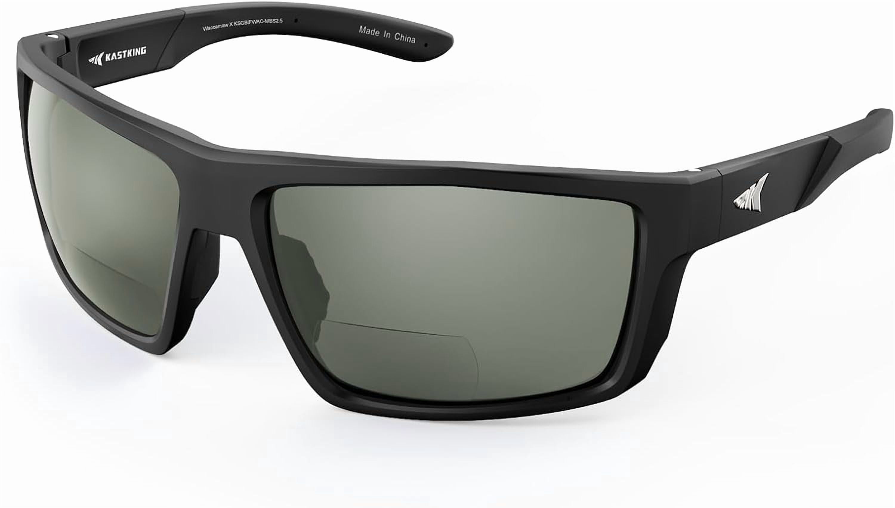 KastKing Waccamaw Polarized Bifocal Sunglasses x2.5 Magnifications, Wrap Around Sport Reader Sunglasses for Men