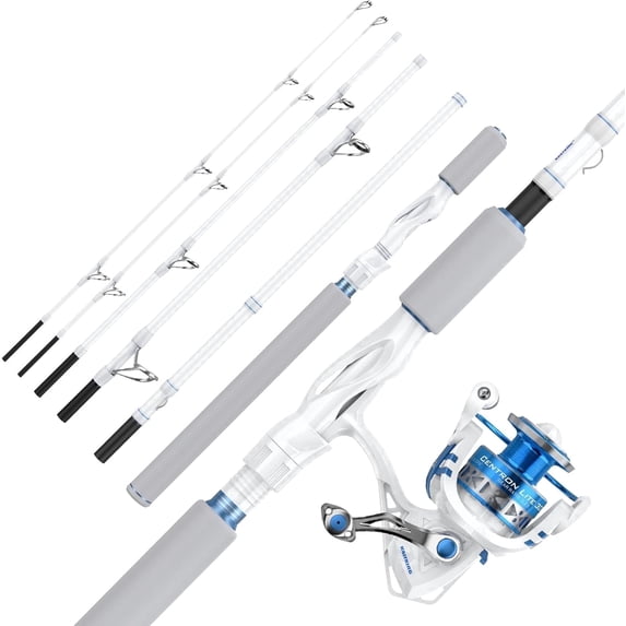 KastKing Travel Spinning Fishing Rod and Reel Combo,Spin-7'6'' Mh-4000 Reel (5pcs+ Extra Tip)-Centron Lite