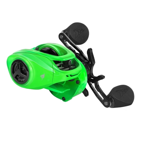 KastKing Left Baitcasting Fishing Reel, Halo XII Magnetic Braking System, 7+1Stainless Steel BB, 7.2:1-Green