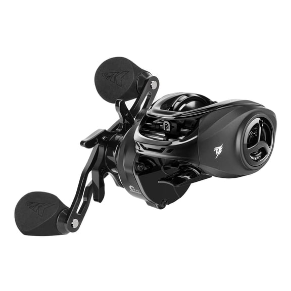 KastKing Right Baitcasting Fishing Reel, Halo XII Magnetic Braking System, 7+1 Stainless Steel BB, 7.2:1-Black