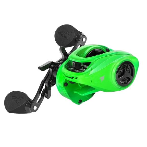 KastKing Right Baitcasting Fishing Reel, Halo XII Magnetic Braking System, 7+1  Stainless Steel BB, 7.2:1-Zephyr-Green