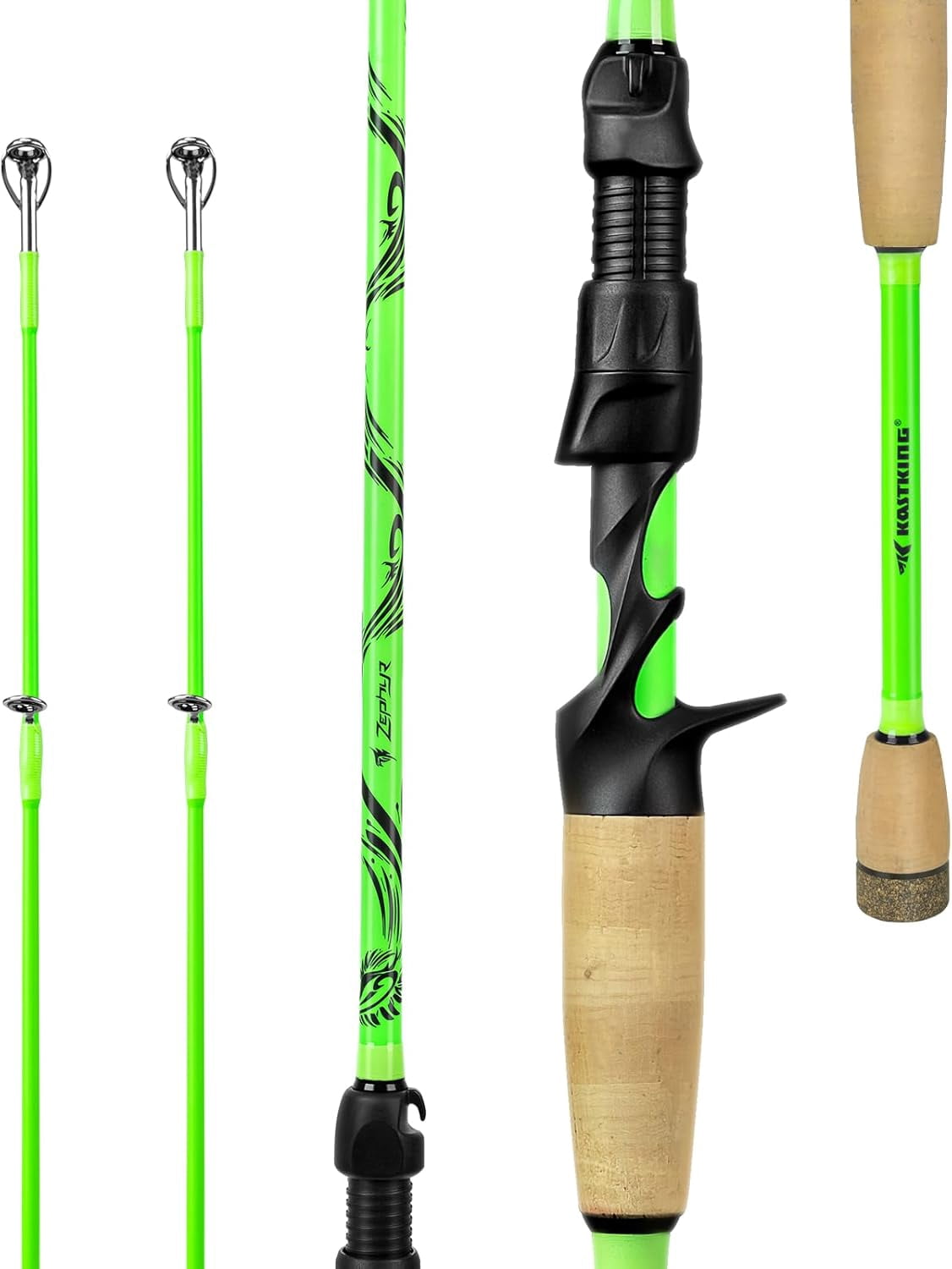 KastKing Zephyr Dual Tip Fishing Rod-Green Casting Rods & Spinning Rods