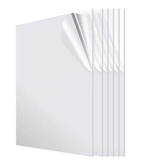 KastLite 1/8" Thick Clear Acrylic Sheet | 12" x 12" | Lightweight Plexiglass For Craft Projects, Signage, DIY Projects & More | 6 Pack