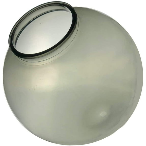 KastLite 12" Smoke Acrylic Lamp Post Globe | Smooth Textured with 3.91" Fitter Neck | Manufactured by Crown Plastics