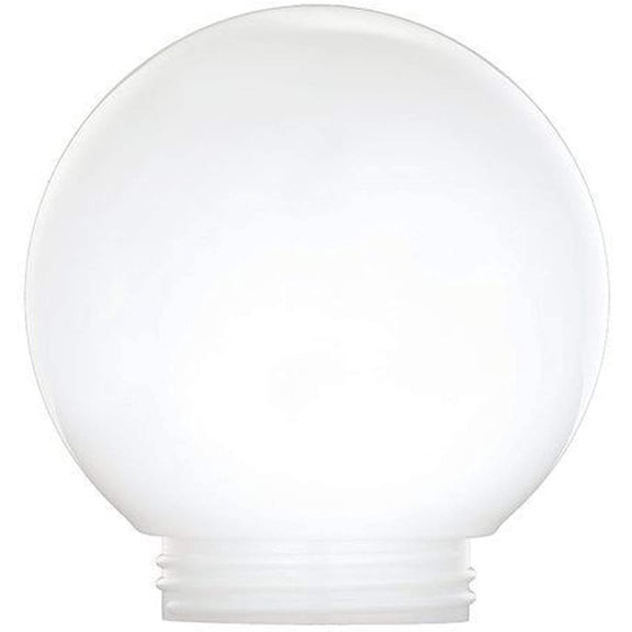 KastLite 6" VC Frost Acrylic Lamp Post Globe | Smooth Textured with 3.14" Screw Neck | Manufactured by Crown Plastics