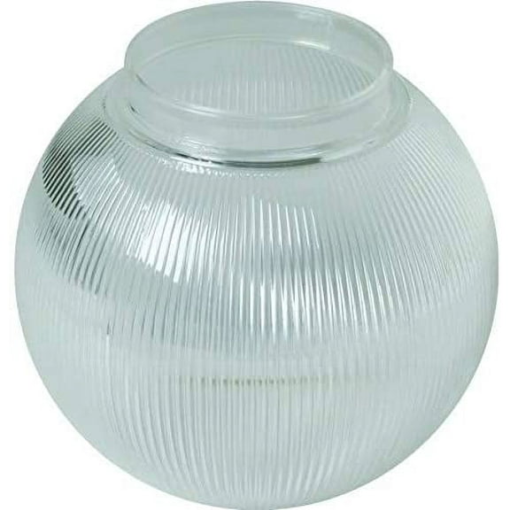 KastLite 8" Clear Prismatic Acrylic Lamp Post Globe | Prismatic Textured with 3.91" Fitter Neck | Manufactured by Crown Plastics