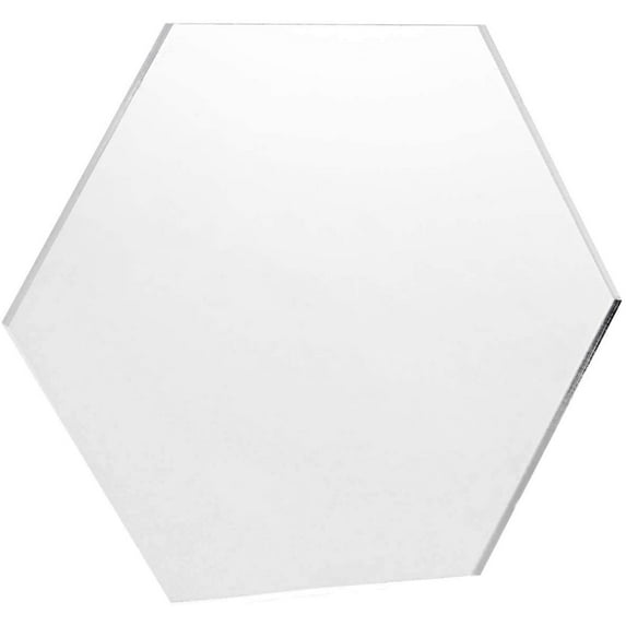 KastLite Clear Acrylic Hexagon | Plexiglass Hexagon with Custom Thickness and Measurements | Selection: 1/8" Thickness with 18" W x 18" H Dimensions