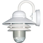 KastLite Polycarbonate Nautical Outdoor Wall Light with Clear Lens & White Finish | 13" x 10" | Equivalent to Sunlite 47202-SU