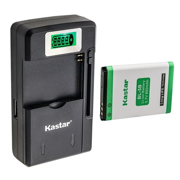 Kastar 1-Pack BL-5B Battery and Smart LCD Charger Replacement for BT Drive Free 112, BT Drive Free 211, BT Drive Free 311, Callstel BFX-300, Prestigio RoadRunner 505 Remote Control Speaker DVD Battery