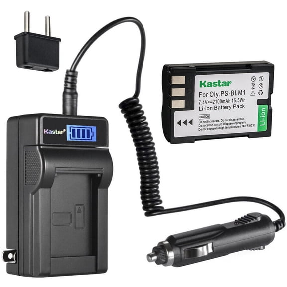 Kastar 1-Pack BLM-1 BLM-1S, BLM-01 BLM01, PS-BLM1 Battery and LCD AC Charger Compatible with Olympus E-30 E30, E-520 E520, EVOLT E-300 E300, EVOLT E-330 E330, EVOLT E-500 E500, EVOLT E-510 E510 Camera