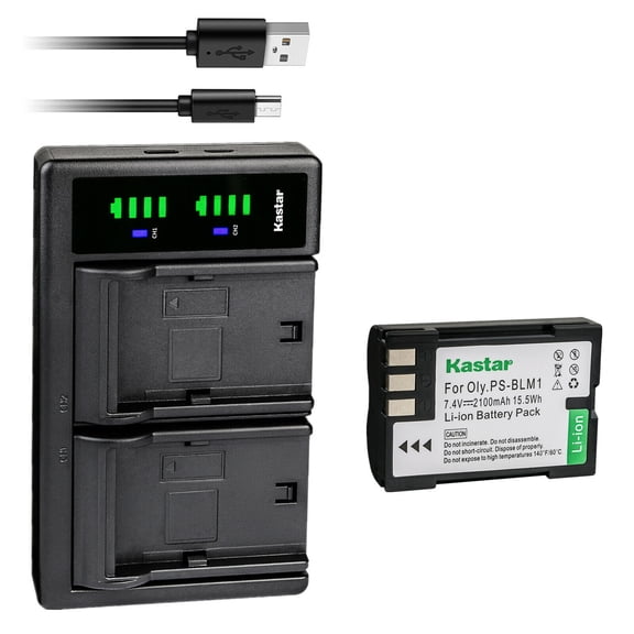 Kastar 1-Pack BLM-1 Battery and LTD2 USB Charger Replacement for Olympus BLM-1 BLM-1S, BLM-01 BLM01, PS-BLM1, BCM-2, E-1 E1, E-3 E3, E-30 E30, E-520 E520, EVOLT E-300 E300, EVOLT E-330 E330