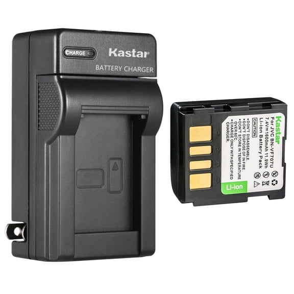 Kastar 1-Pack BN-VF707U Battery and AC Wall Charger Replacement for JVC GZ-MG30EY GZ-MG30EZ GZ-MG30U GZ-MG30US GZ-MG31 GZ-MG31AC GZ-MG31U GZ-MG31US GZ-MG33 GZ-MG33EG GZ-MG37 GZ-MG37AA GZ-MG37AG