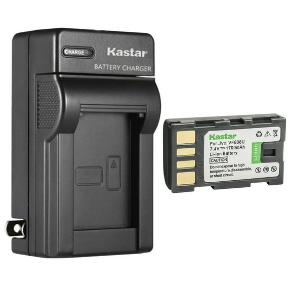 Kastar 1-Pack BN-VF808 Battery and AC Wall Charger Replacement for JVC GZ-MG148EK GZ-MG148EX GZ-MG148US GZ-MG150 GZ-MG150EF GZ-MG150EK GZ-MG150EX GZ-MG150US GZ-MG155 GZ-MG155A GZ-MG155AC GZ-MG155EK