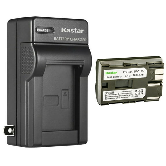 Kastar 1 Pack BP-511 BP-511A Battery and AC Wall Charger Compatible with Canon MV400i DM-MV430 MV430 MV430i MV430IMC DM-MV450 MV450 MV450i DM-MV500 MV500 MV500i DM-MV530 MV530 MV530i DM-MV550 Cameras