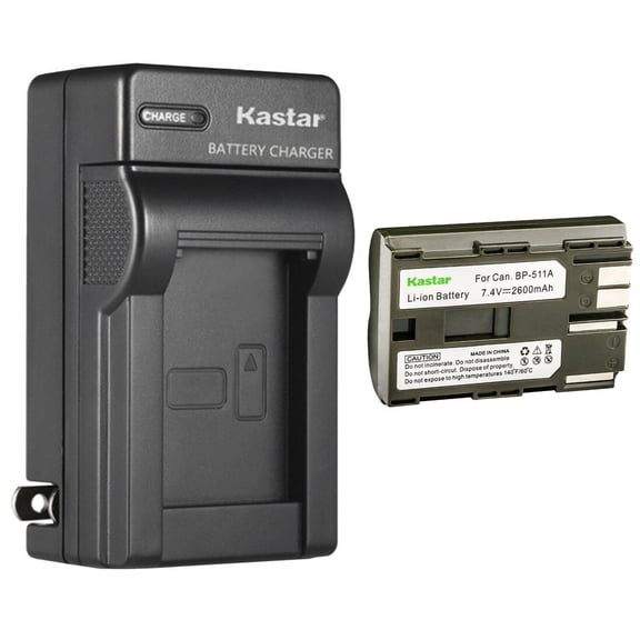 Kastar 1 Pack BP-511 BP-511A Battery and AC Wall Charger Compatible with Canon PowerShot Pro 90 PowerShot Pro 90 IS ZR10 ZR20 ZR20MC ZR25 ZR25MC ZR30 ZR30MC ZR40 ZR40A ZR45 ZR45MC ZR50 ZR50MC Cameras