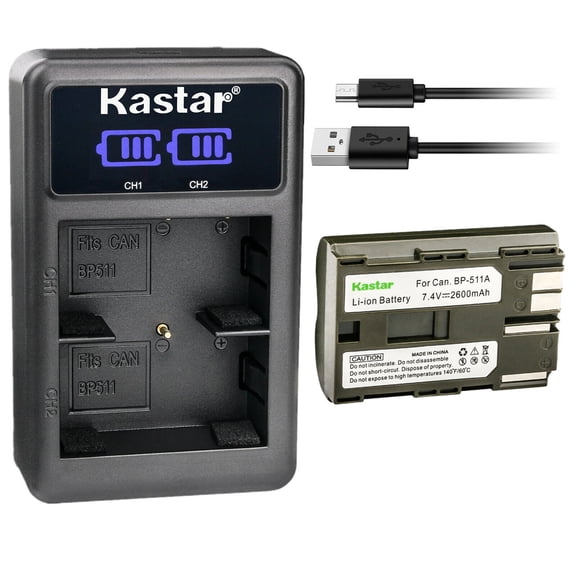 Kastar 1-Pack BP-511A Battery and LED2 USB Charger Compatible with Canon Optura 200MC, Optura Pi, Optura Xi, PowerShot G1, PowerShot G2, PowerShot G3, PowerShot G5, PowerShot G5 Pro Camera